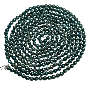 Vintage 1950er Weihnachten 1/4" Blau Quecksilber Glasperlen Girlande 106" - Bild 1 von 5