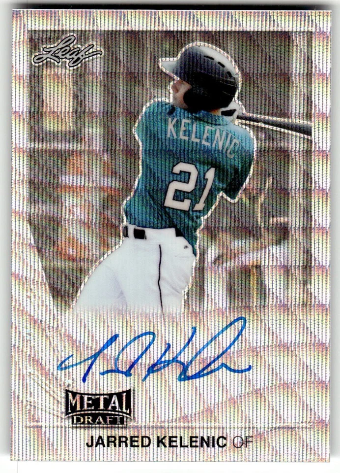 2019 Leaf Metal Draft Jarred Kelenic 1990 Auto Silver Wave #/30 #LT-JK1 - Image 1 of 2