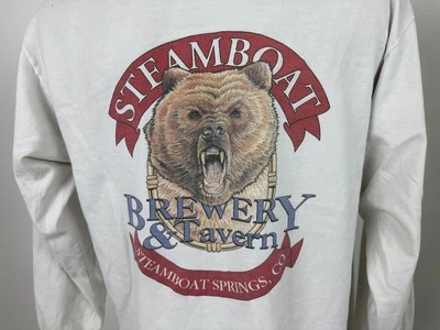 VTG 90s Steamboat Springs Brewery Tavern T-Shirt L Colorado Bear Rocky Mountains - Image 1 of 4