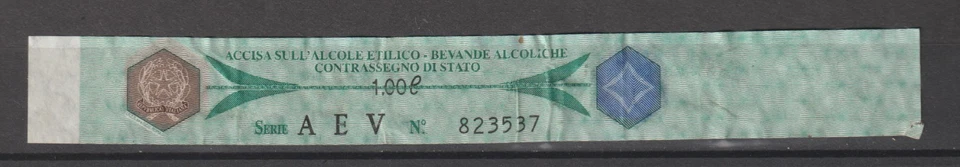 Italy Cinderellas Revenue Stamp Fiscal Facette Liquori Spiriti Alcoliche AEV - Image 1 of 1