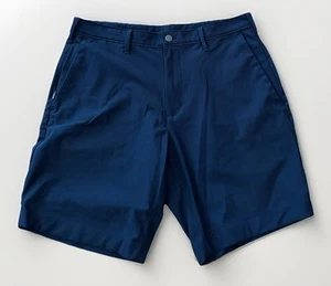 Lands End Golf Shorts Mens 34 Blue Performance Chino Flat Front Pockets Stretch - Picture 1 of 8