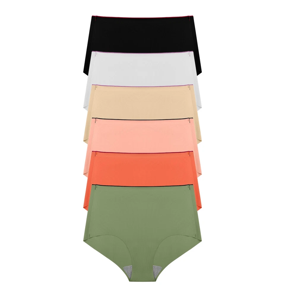 ETAOLINE 6 Pack Womens Ice Silk Underwear Panties Ladies Seamless Knickers Pants