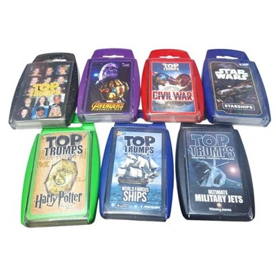 7 Top Trumps Pack Bundle, Winning Moves, Complete, Used, Job Lot Top Trumps x7 - Image 1 of 2