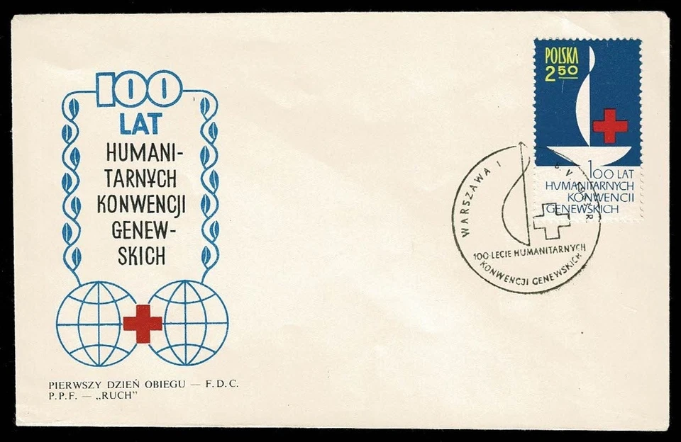 POLAND 1963 FDC Centenary of the International Red Cross SG72T - Image 1 of 1
