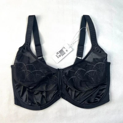 NWT Elomi Women's 38K Cate Full Figure Underwire Lace Cup Bra EL4030 Black - Image 1 of 4