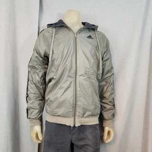 Adidas Green & Dark Gray Reversible Nylon Track Jacket YOUTH 2XL 2XLARGE USED - Picture 1 of 12