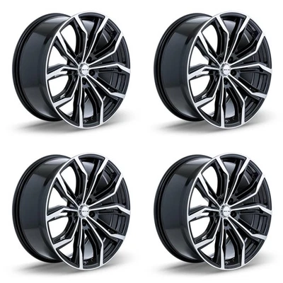 Set of 4 17in Black Alloy Wheel Rims for 2005+ Volkswagen, RTX6B48 17x7.5 5x112  - Image 1 of 4