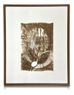 Bruno Ceccobelli - Radierung - signiert & nummeriert - gerahmt - 'RE RE - Bild 1 von 4