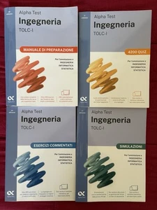Alpha Test Ingegneria 2025/2026, Test Cisia TOLC-I, KIT COMPLETO DA 4 VOLUMI - Foto 1 di 9