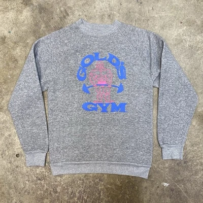 Sudadera Gimnasio Vintage Golds Talla Mediana Años 80 Gris Entrenamiento Body Building Foto 1 de 4