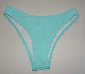 NWOT Womens size Large/7  High Leg Bikini Brief Swim Bottom in Blue Turquoise - Picture 1 of 6