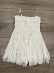 Free People FP One Lausanne Slip Bianco Abito Smocked Senza Maniche Medium M $98 - Foto 1 di 6