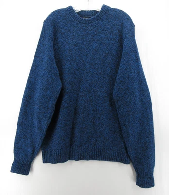 VINTAGE Lands End Sweater Men XL Long Blue Wool Nylon Pullover Heathered 90s USA - Image 1 of 4