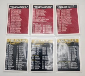 2009 Topps UFC Round 1 & Round 2 Checklist Cards Lot (6) - Picture 1 of 13