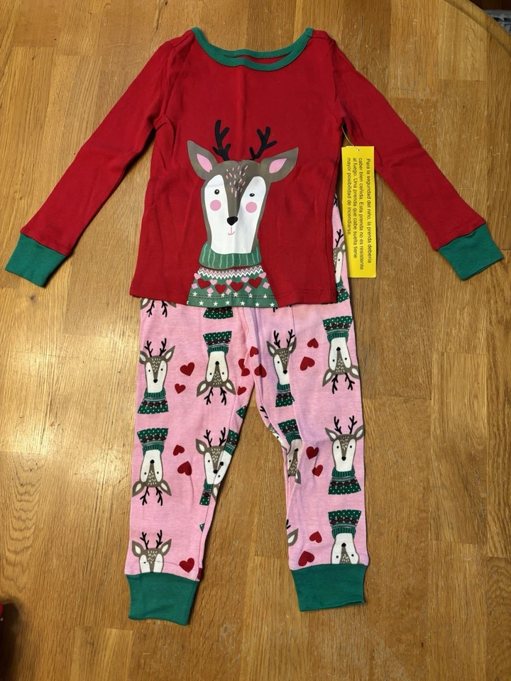 Nuevo con etiquetas Pijama de reno de 2 piezas para niñas pequeñas talla 2T Foto 1 de 1