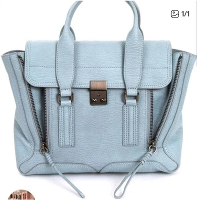 Bolso de mano 3.1 Phillip Lim Pashli mediano bandolera de cuero azul claro  Foto 1 de 4