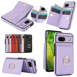Leather Wallet Case For Google Pixel 9 Pro XL 8A 8 Pro 6A Card Ring Stand Cover - Picture 1 of 28