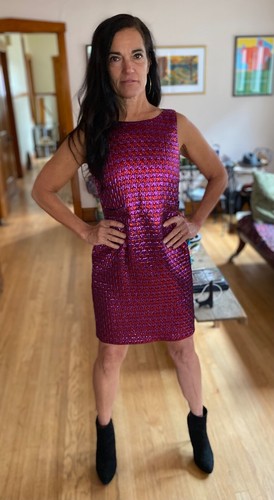 Abito da sera cocktail metallizzato Boutique Moschino vintage designer Y2K