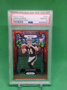 2023 Prizm Football No Huddle Red #39/70 Jake Haener PSA 10 - Picture 1 of 2