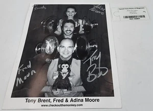 Tony Brent, Fred Moore, Adina Moore Magicians signiertes Foto mit Coa - Bild 1 von 5