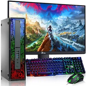 HP RGB G2 Gaming PC Intel i5 16GB Ram 1TB SSD New 24" LED NVIDIA GT 1030 Win 10P - Picture 1 of 7