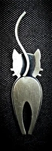 VINTAGE1960'S MODERNIST STERLING CAT BROOCH BY BEAU - Picture 1 of 3