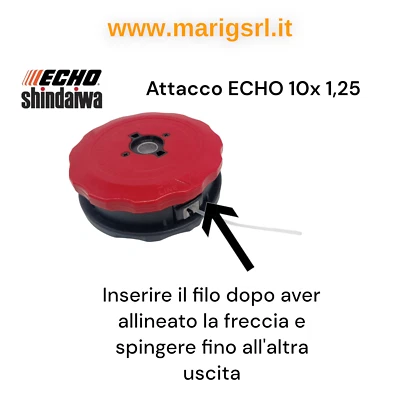 TESTINA DECESPUGLIATORE W5 BATTI VAI per ECHO 10x1,25F carica senza aprire