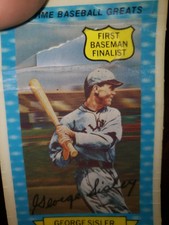 1972 KELLOGGS 3D AL-TIME BASEBALL GREATS FIRST BASEMAN FINALIST GEORGE SISLER