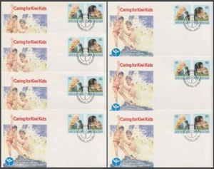 NEW ZEALAND 1993 HEALTH CAMP POSTMARK SET FDC’s (x7) (ID:18/D55744) - Bild 1 von 1