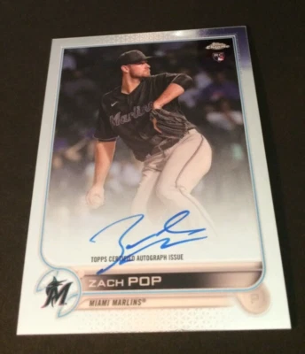 Zach Pop 2022 Topps Chrome Baseball Auto "RC" #RA-ZP - Image 1 of 2