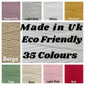 35 Colours 3mm Braided Cotton Cord Macrame Hoody Laces MADE IN UK - Picture 1 of 29