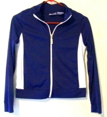 Chaqueta Danskin Now Niñas Azul y Blanca Talla Grande 10-12 Usada en Excelente Condición!!! Foto 1 de 2