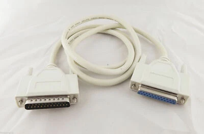 PC Parallel Printer DB25 25 Pin RS232 Male To Female Bi-Directional Cable 1.2M - Image 1 of 4