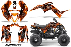 YAMAHA RAPTOR 90 2016-2022 GRAPHICS KIT CREATORX DECALS STICKERS SPIDERX ORANGE - Picture 1 of 1