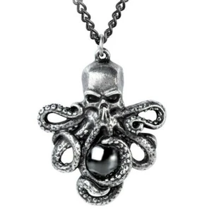 Alchemy Gothic Mammon of the Deep Pendant Octopus Skull Plage Noir Festival P888 - Picture 1 of 3