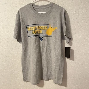 WVU West Virginia Mountainers NCAA Mens Large Short Sleeve Shirt NWT - Picture 1 of 7