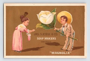 Victorian Trade Card Kirk Soap Magnolia 1890s Chicago IL 3" x 5" - Picture 1 of 2