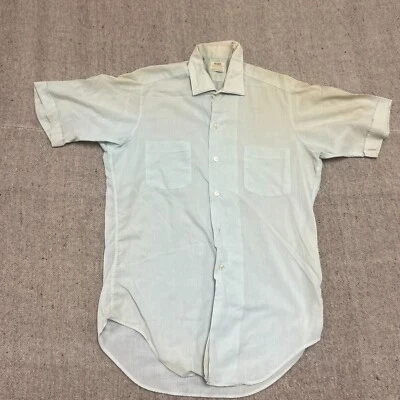 Vintage Sears Button Up Shirt Mens Medium White 1950s Short Sleeve Sanforized - Image 1 of 4