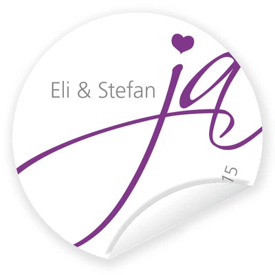 Aufkleber 'Nur ein Wort' 24 Stück (4 cm) personalisiert Ja Hochzeit Gastgeschenk - Bild 1 von 3