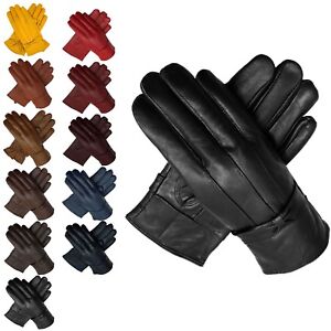 Women Lady Luxury Soft Leather Wrist Gloves Driving Winter Warm Fur Lined UK