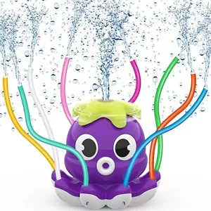 Spielzeug Wasser Kinder Outdoor Garten Oktopus Wasser Sprinkler Spiel Lila B165 - Bild 1 von 6