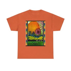 HOPE Sunflower Unisex Heavy Cotton Tee Shirt By Sara G - Picture 1 of 13