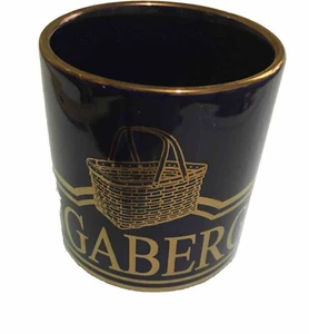 LONGABERGER Basket Company COFFEE Cup Navy with Gold Basket Logo Very Rare - Picture 1 of 15