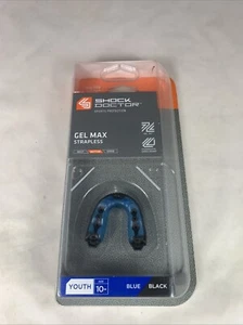 New Shock Doctor Gel Max Mouthguard Youth Strapless Black and Blue - Picture 1 of 1