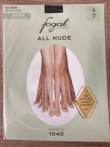 New Fogal Pantyhose 1040 All Nude 2100 Noir Small Ultra Sheer 10 Den - Picture 1 of 2