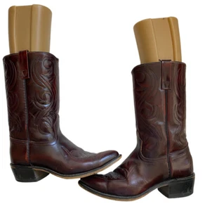 Botas de Vaquero Acme Oxblood Marrón Rojizo De Colección Talla 8.5 Excelente Estado - Imagen 1 de 6