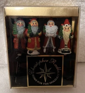 Christopher Radko Home For The Holidays Santa Cheese Pate Knives Set Of 4 READ - Picture 1 of 4