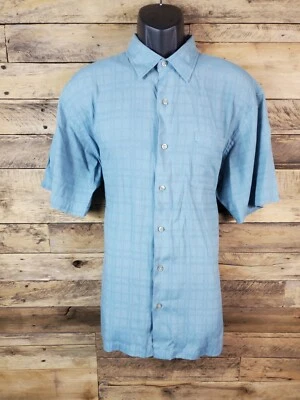 Van Heusen Button-up Shirt Blue Men Large Chest 47" Length 29.5"  - Image 1 of 4
