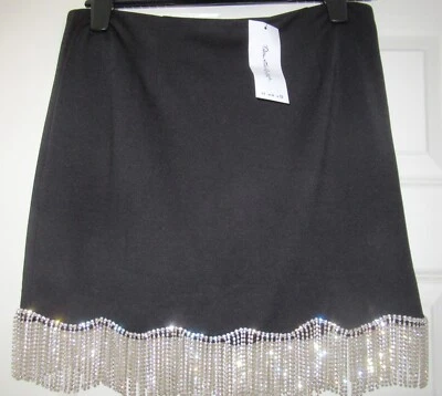 NUEVA FALDA CON FLECOS DIAMONTE NEGRA MISS SELFRIDGE DAMAS talla 10 Foto 1 de 2