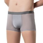 Trendy Men's Ice Silk Boxer Briefs Pouch Underwear Shorts Breathable Fabric